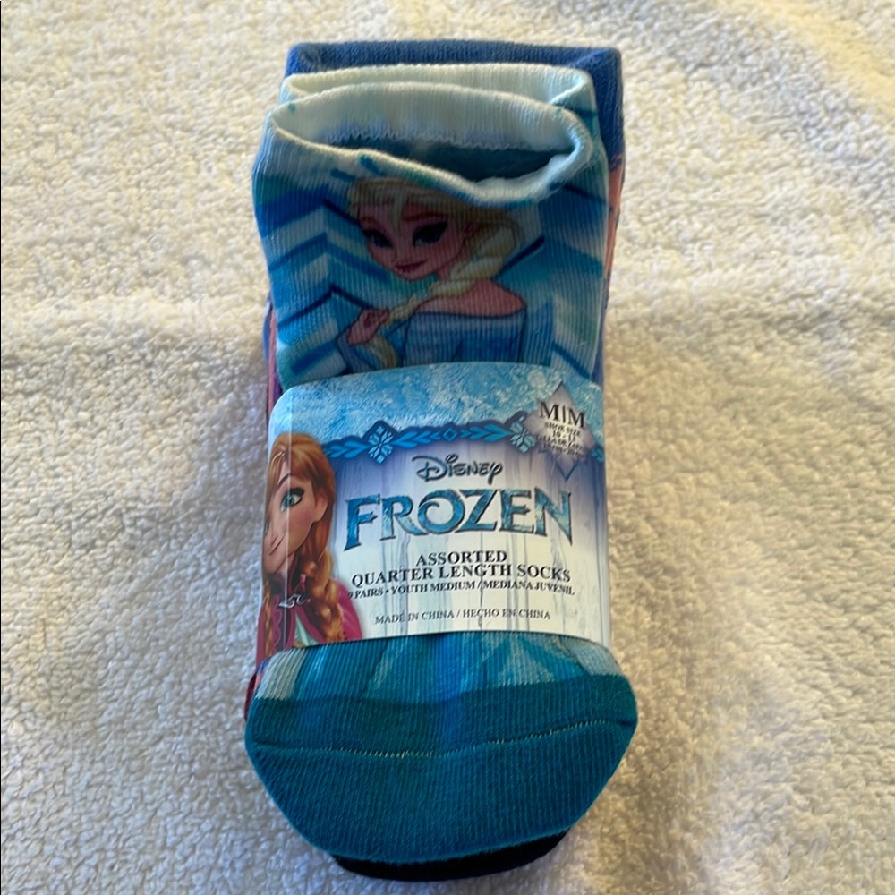 Disney Frozen Girls Ankle Socks 9 Pairs